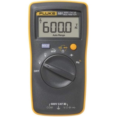 Fluke 101 Basic Palm-sized Mini Pocket auto range Digital Multimeter for AC/DC Voltage Resistance Capacitance